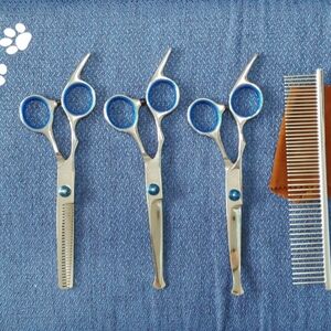 Professional Pet Cutting Scissors Set with Comb
